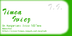 timea ivicz business card